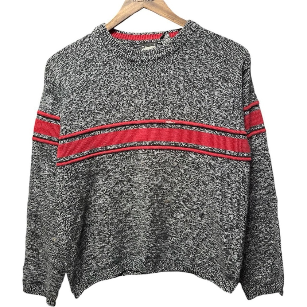 horizontal line pattern crewneck 90s vintage paint splatter sweater sweatshirt